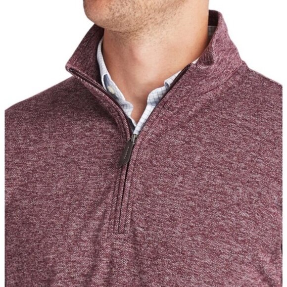 Vineyard Vines 1/2 Zip Herringbone Pullover Sweatshirt in Burgundy Size XL - Picture 2 of 10